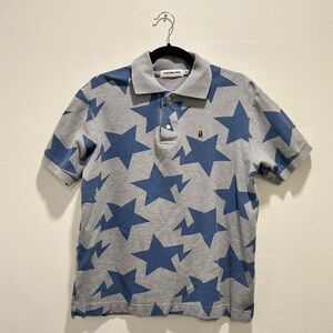 BAPE Men's Blue and Grey Polo-shirts Size M